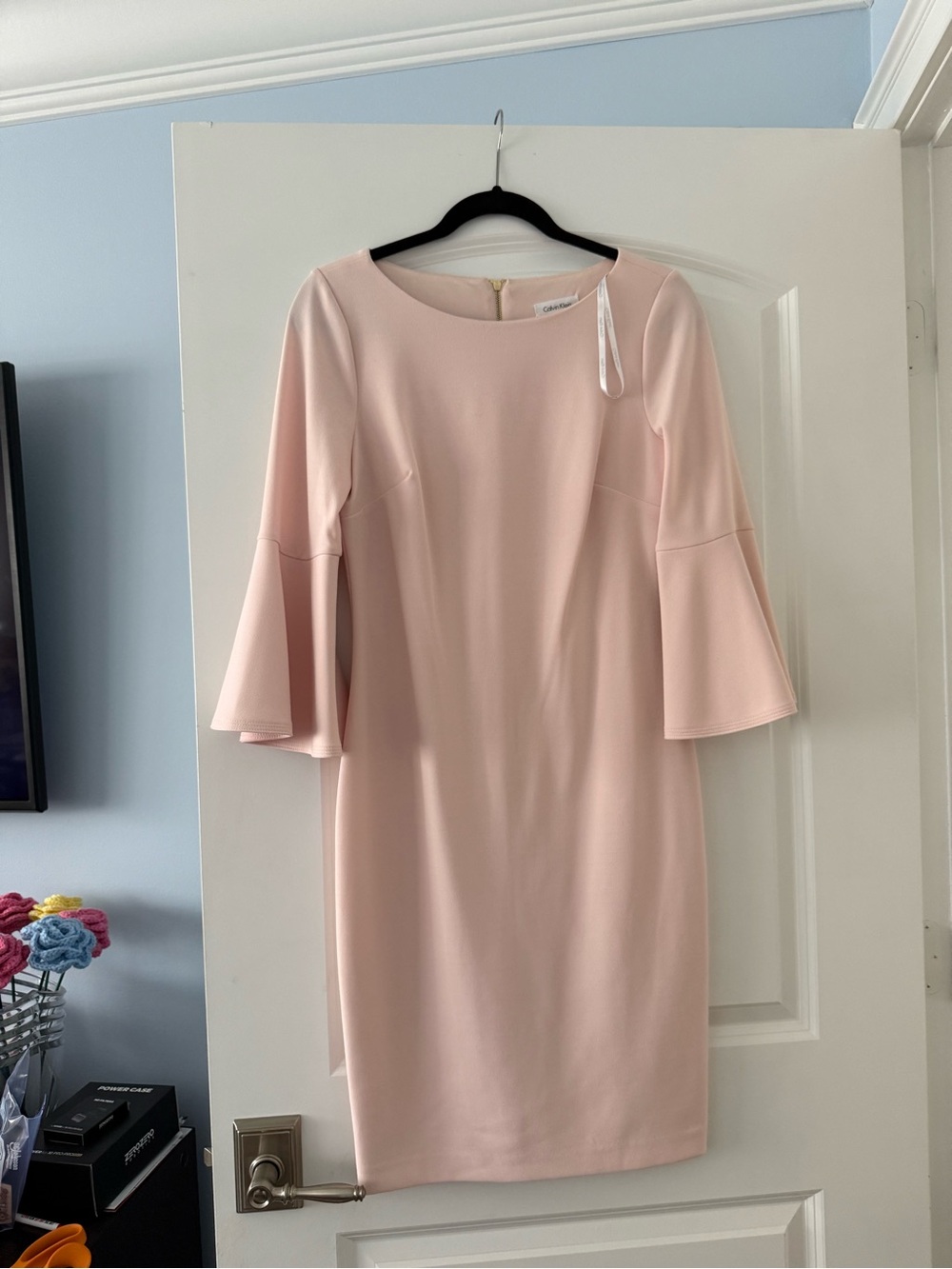 Calvin Klein - Pink Dress with Bell Sleeves